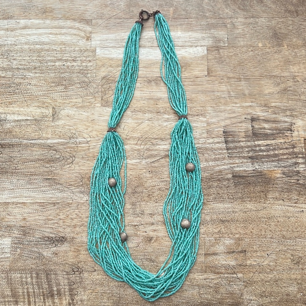 Green beaded necklace